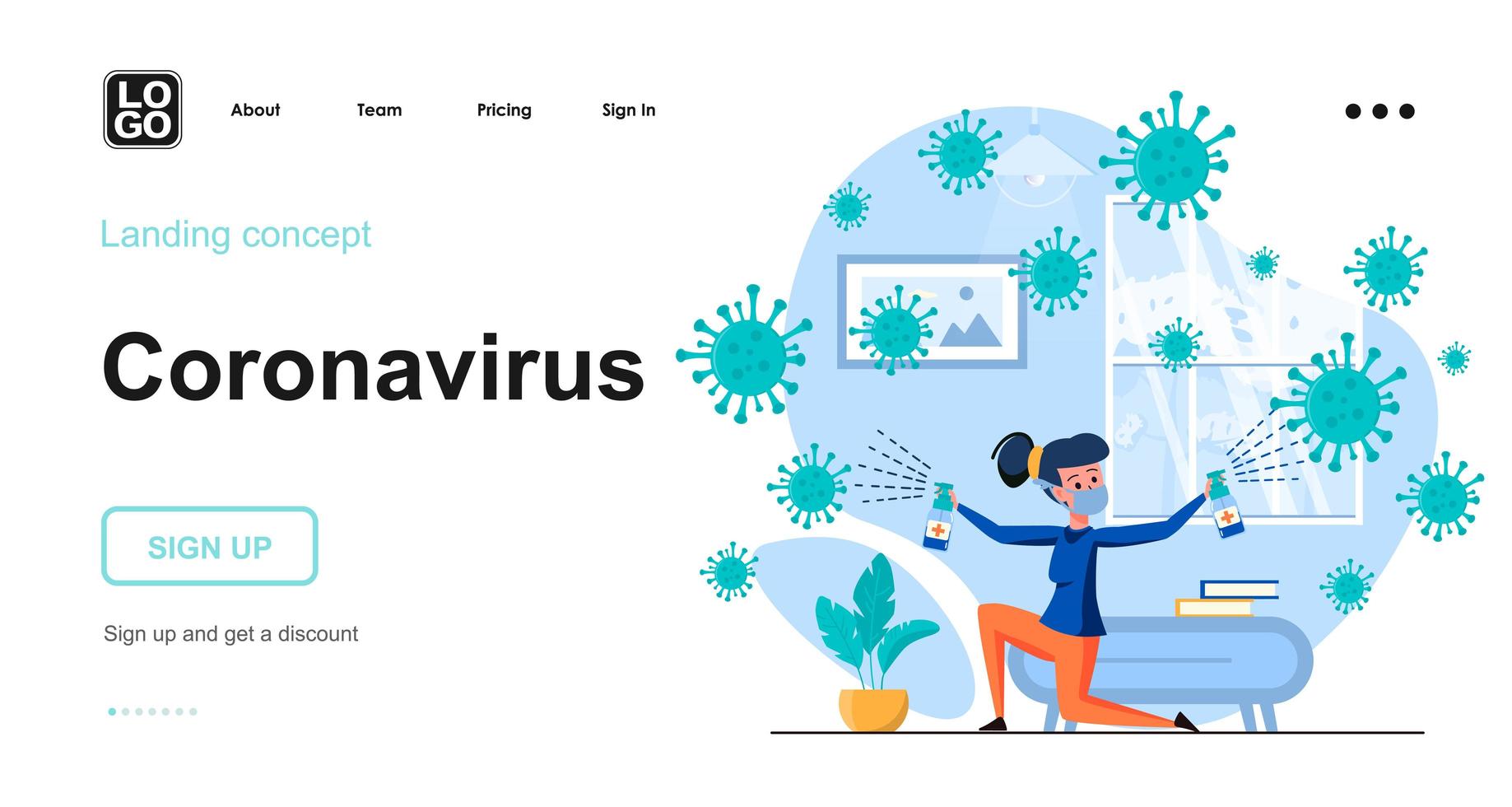 Coronavirus web concept vector
