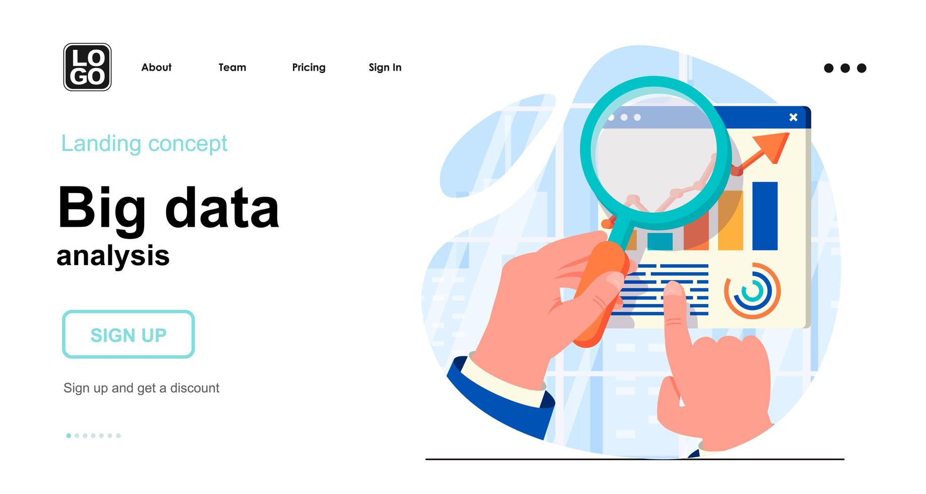 Big Data analysis web concept vector