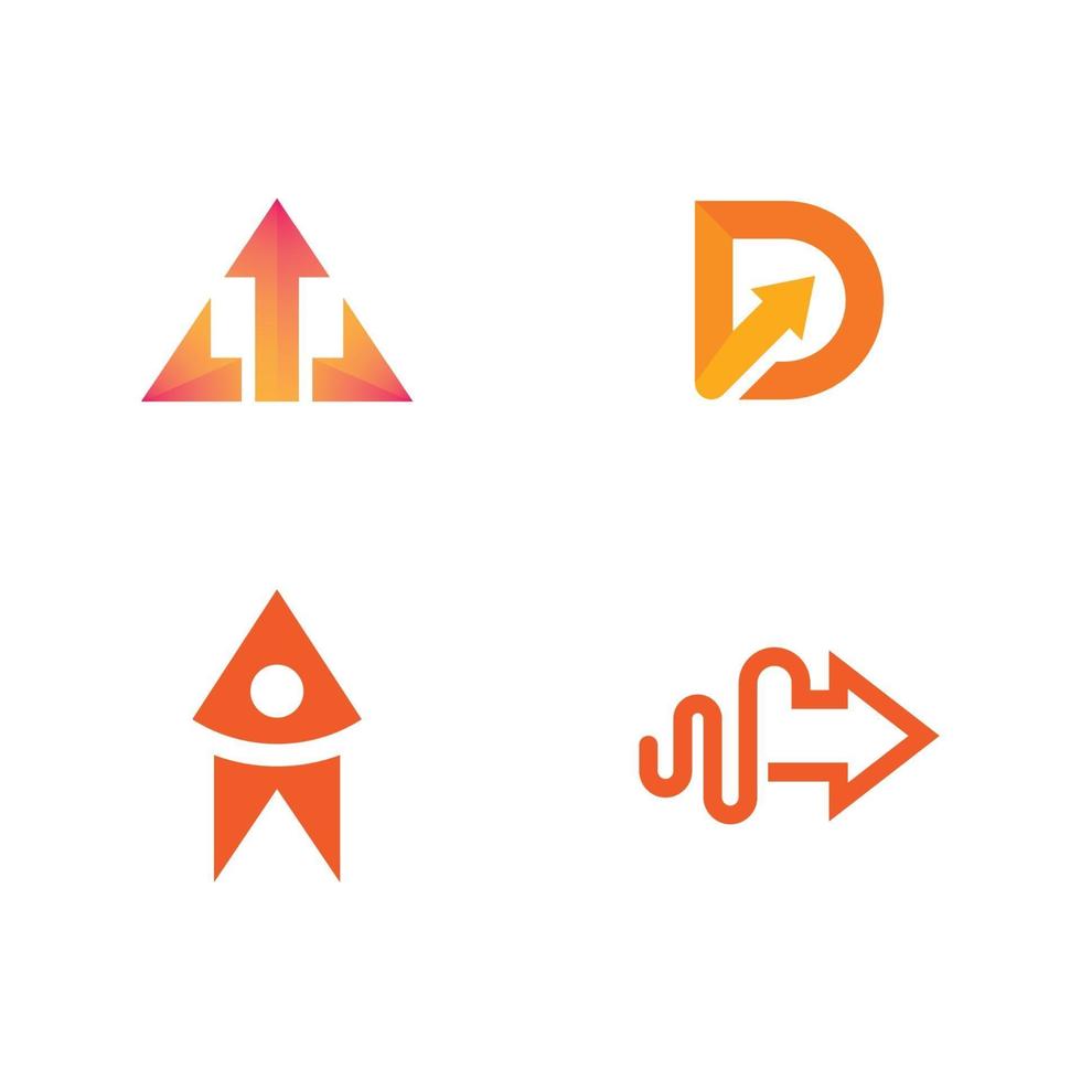 Arrows logo icon set vector