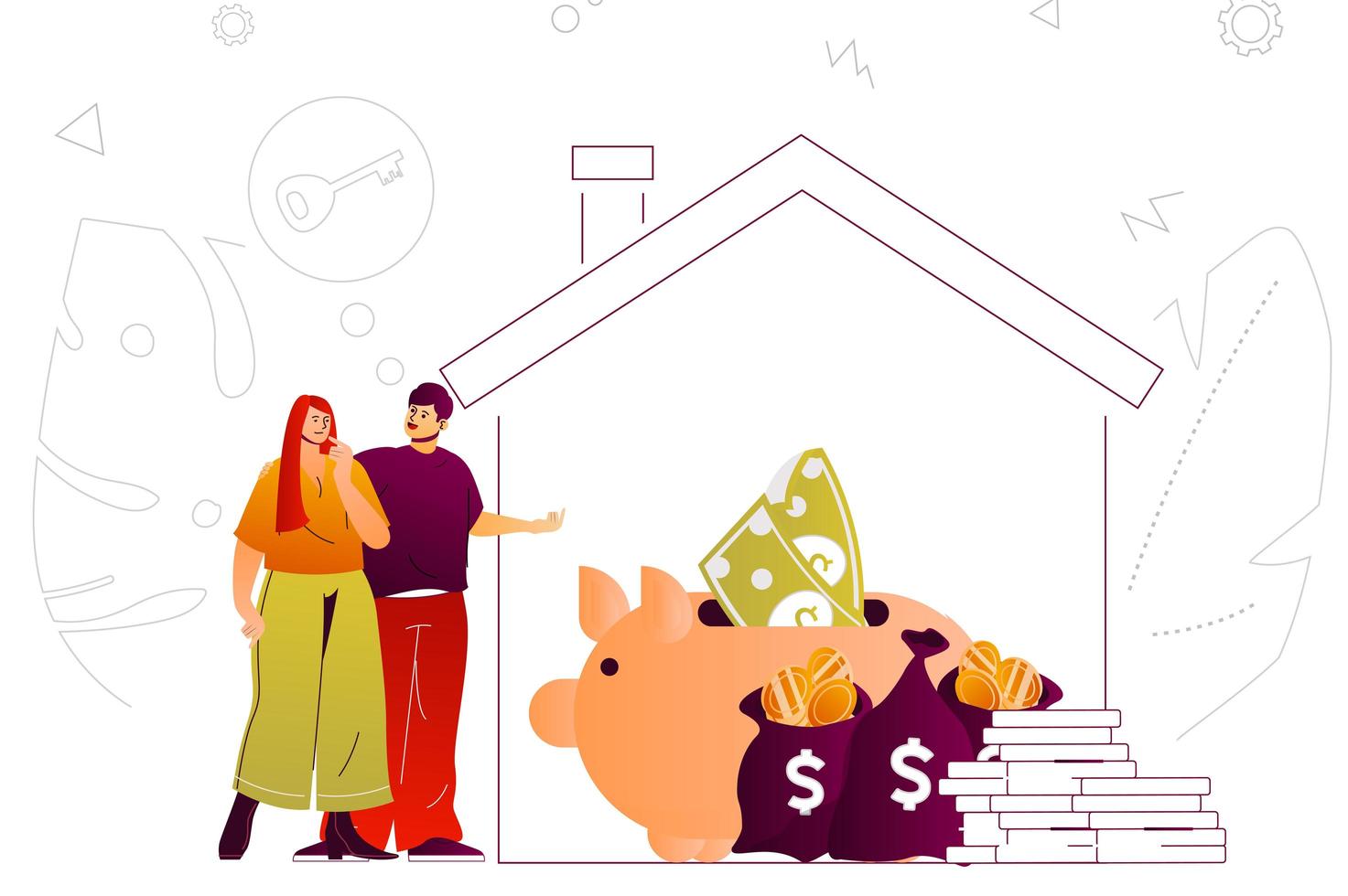 Mortgage web concept vector
