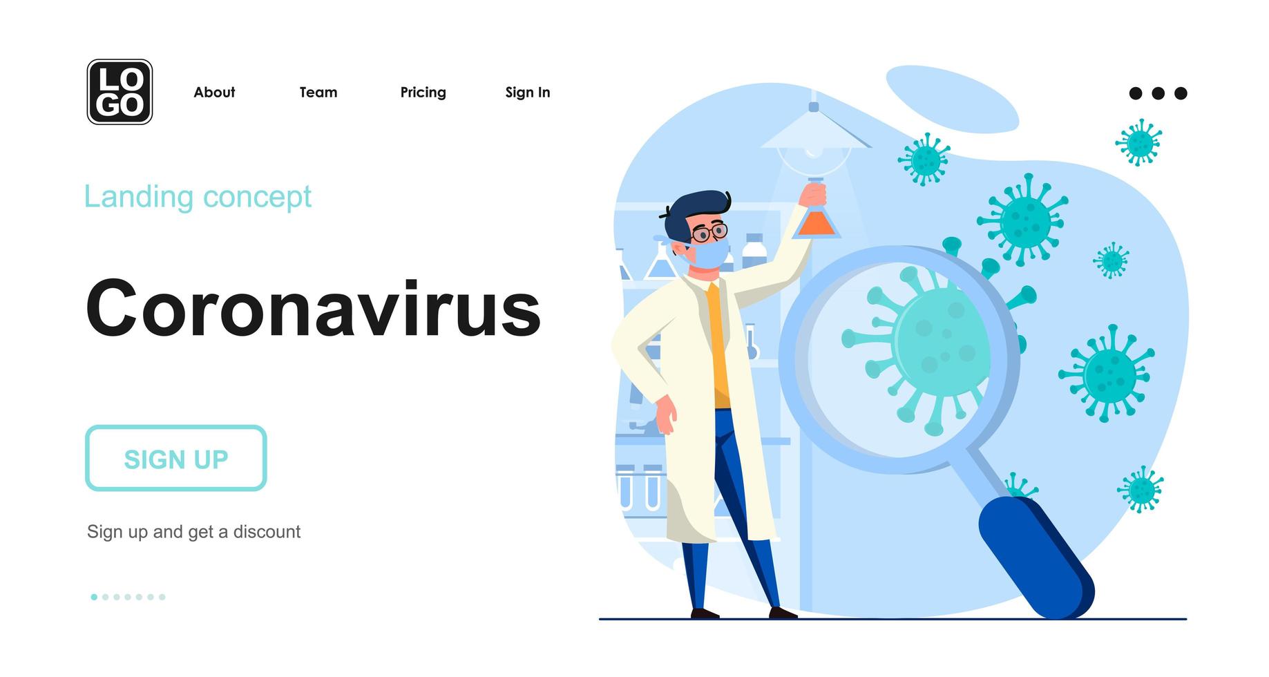 Coronavirus web concept vector