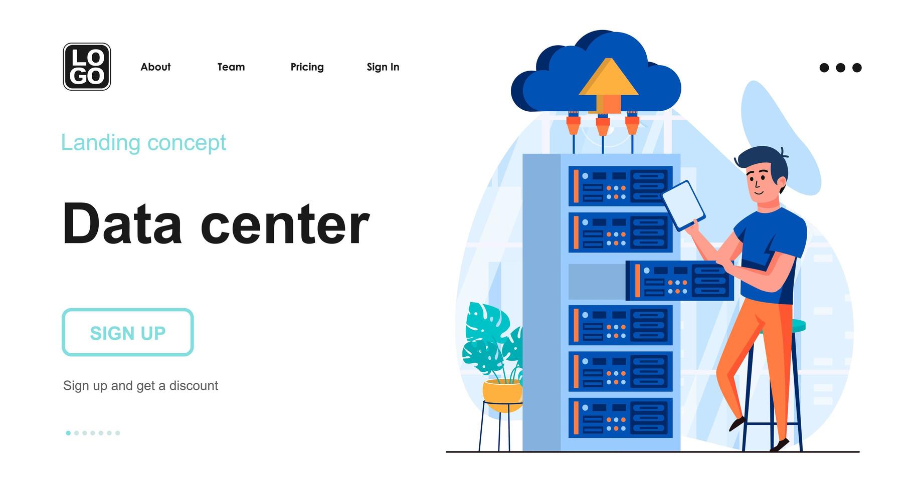 Data server web concept vector