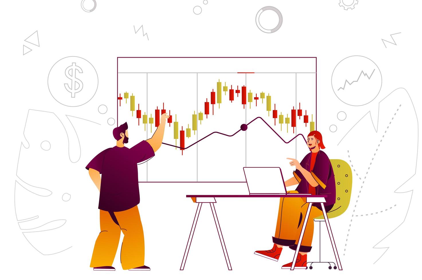 Stock market web concept vector