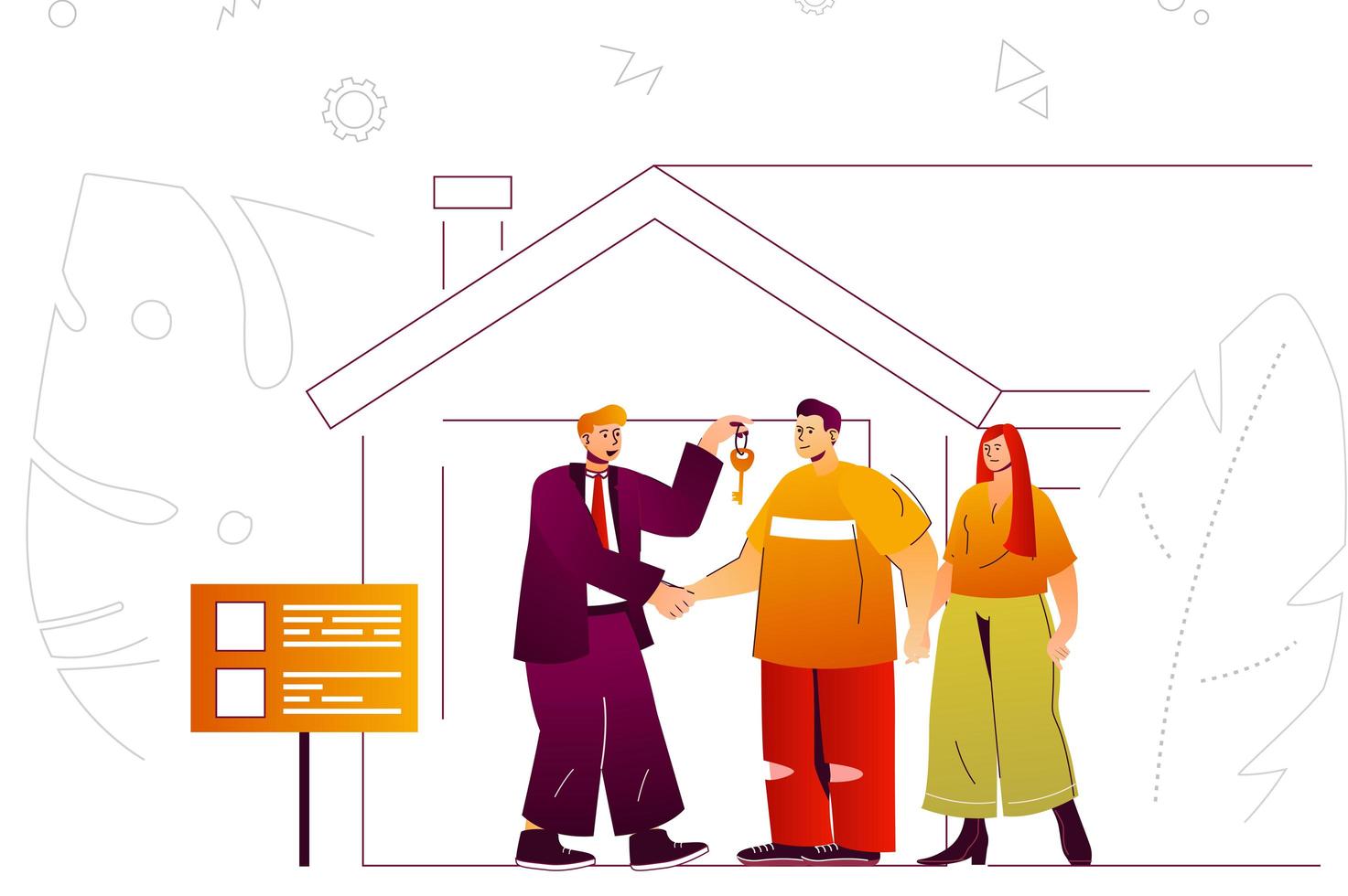 Real estate web concept vector