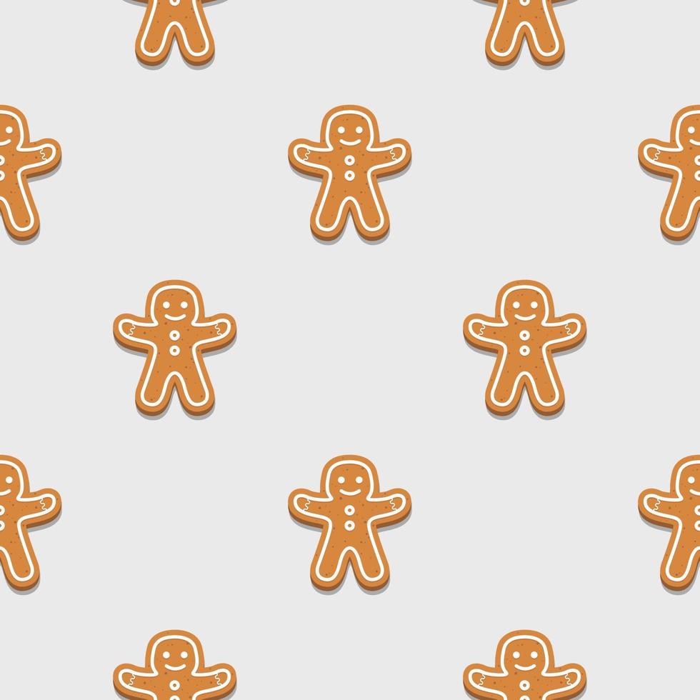 Gingerbread man. Christmas cookies. Seamless pattern background. vector