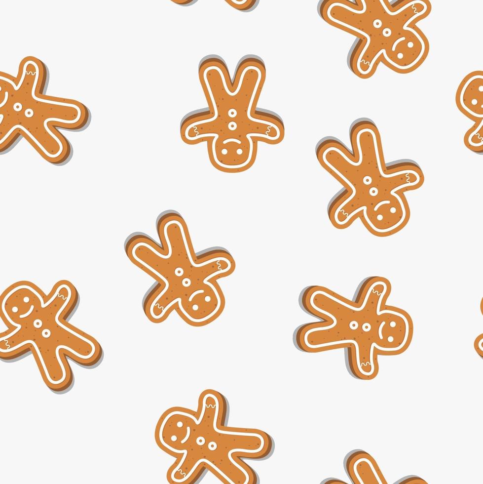 Gingerbread man. Christmas cookies. Seamless pattern. vector