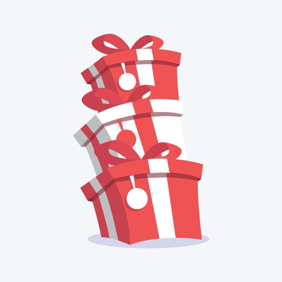 Celebration gifts with ribbon. vector