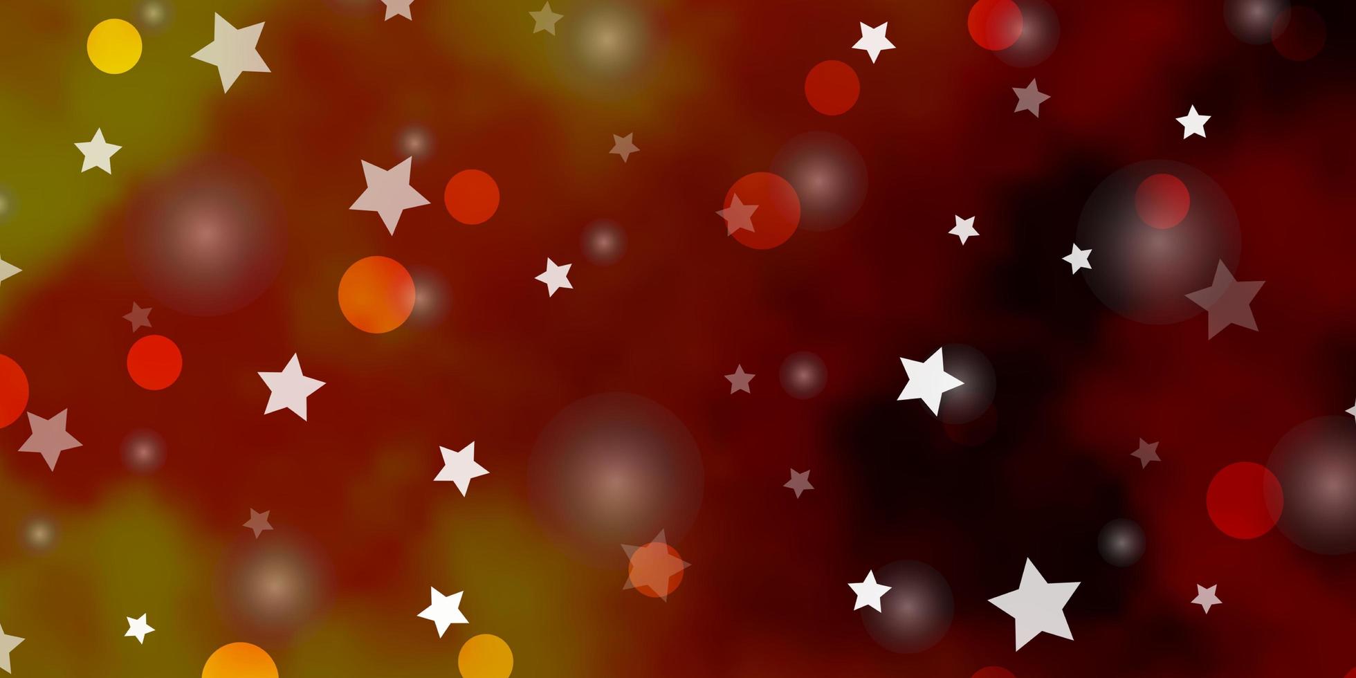 Light Orange vector layout with circles, stars.