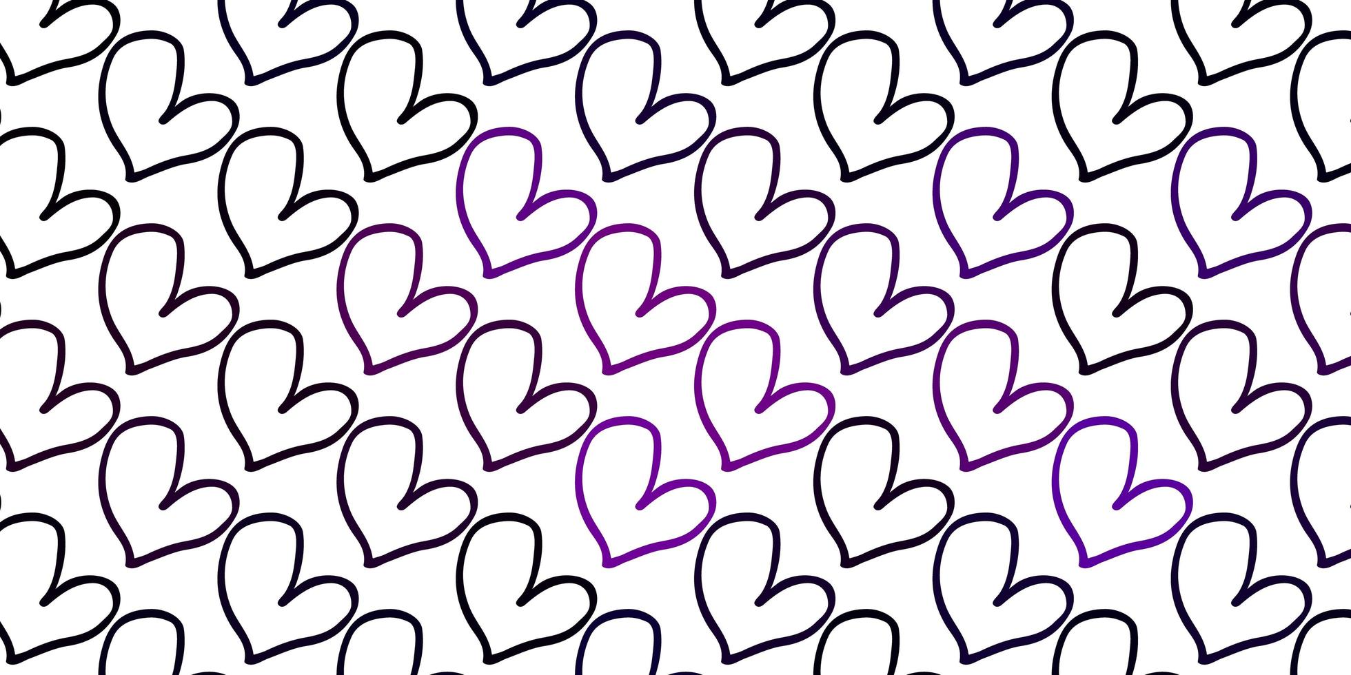 Light Purple vector background with Shining hearts.