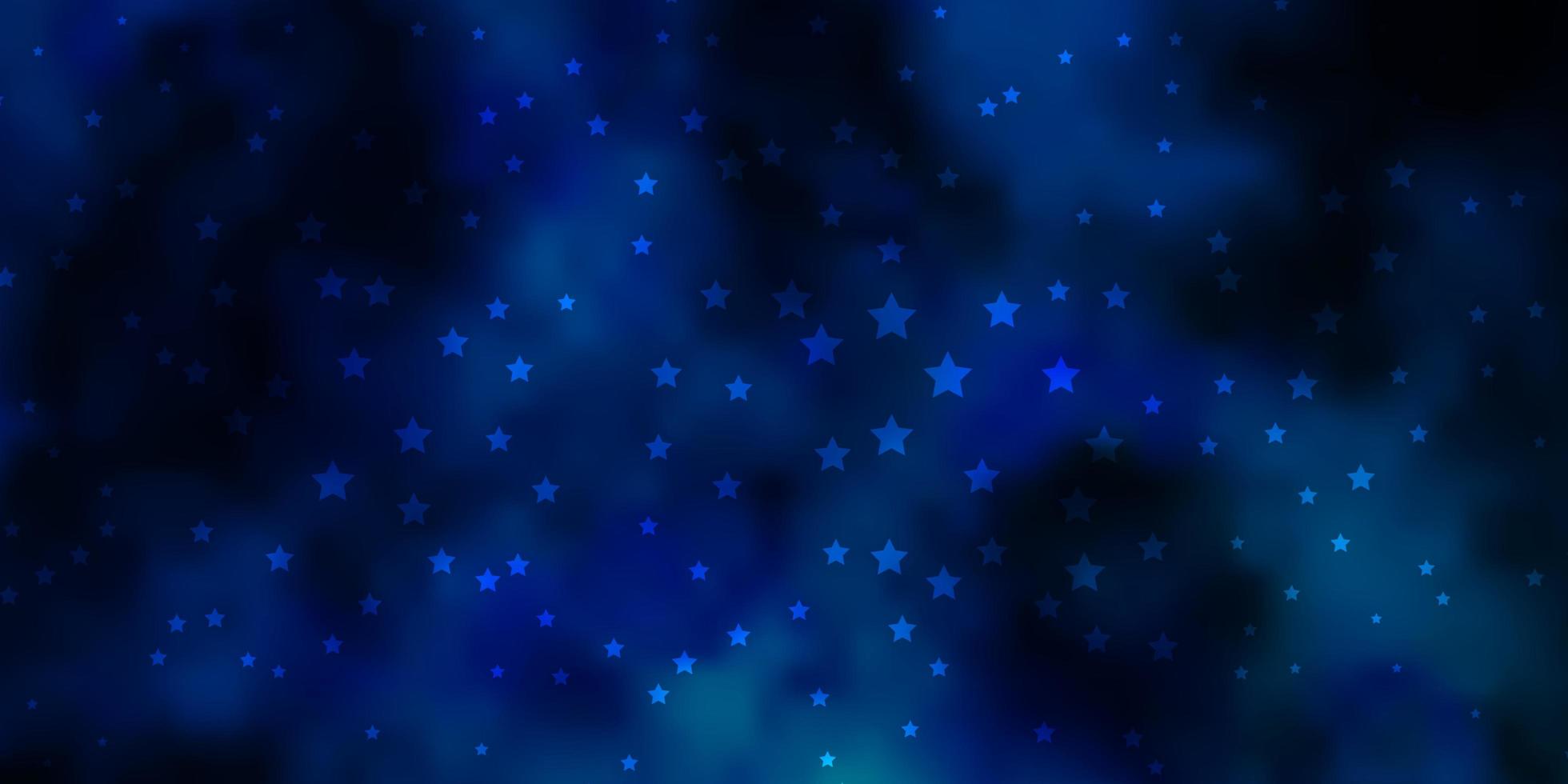 patrón de vector azul oscuro con estrellas abstractas.
