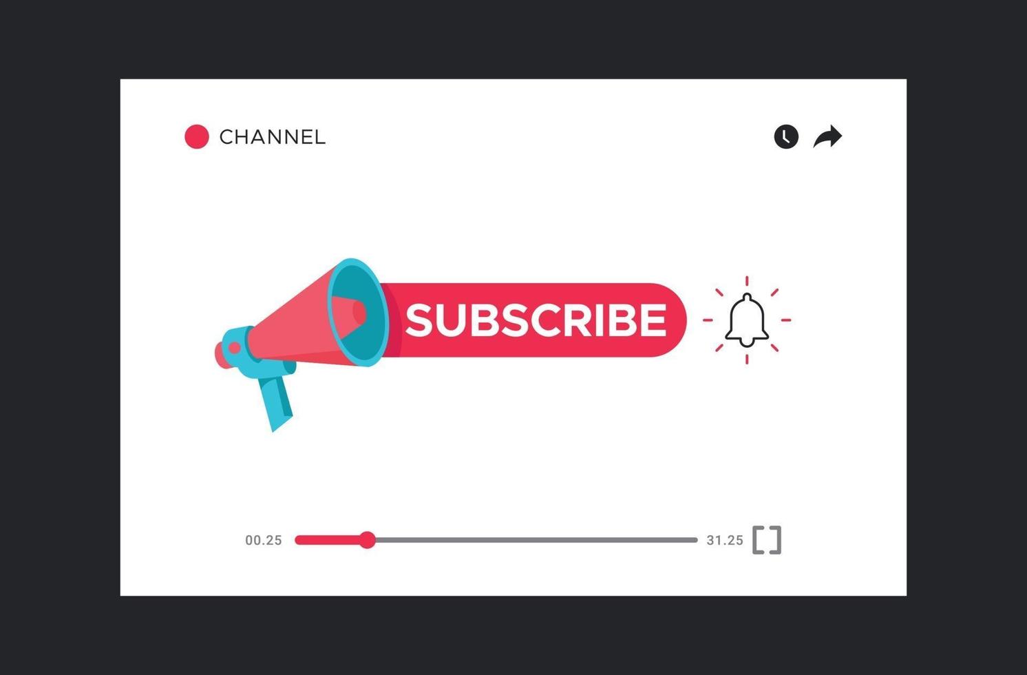 Subscribe like and share template. vector