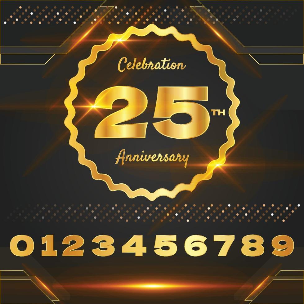 Luxury Gold Anniversary Badges Concept vector