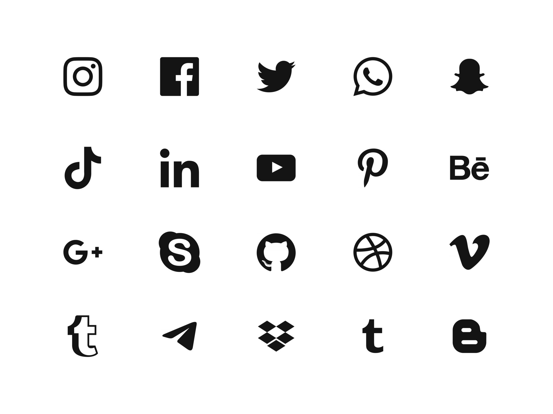 All Popular Social media icons set 3033974 Vector Art at Vecteezy