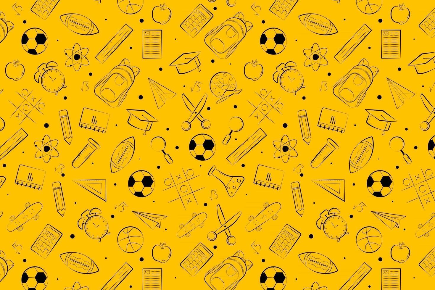 back to school yellow abstract pattern background. vector