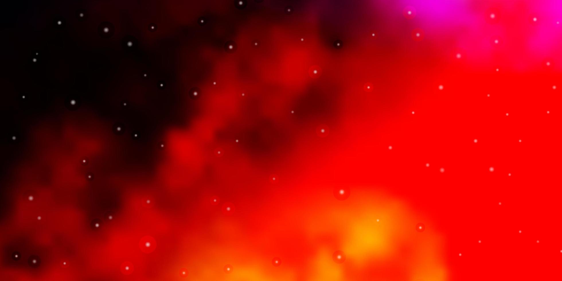 Dark Red vector texture with beautiful stars.