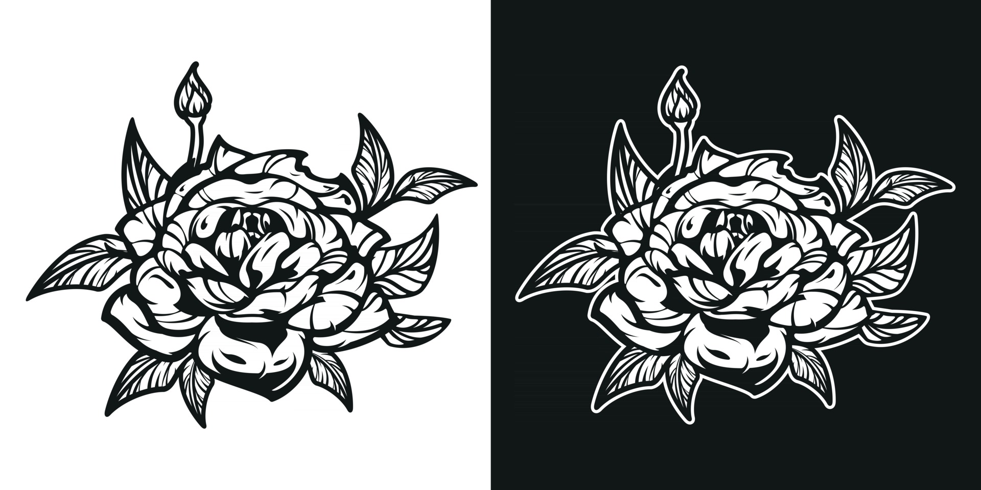 Rose Black And White Vector Art, Icons, and Graphics for Free Download