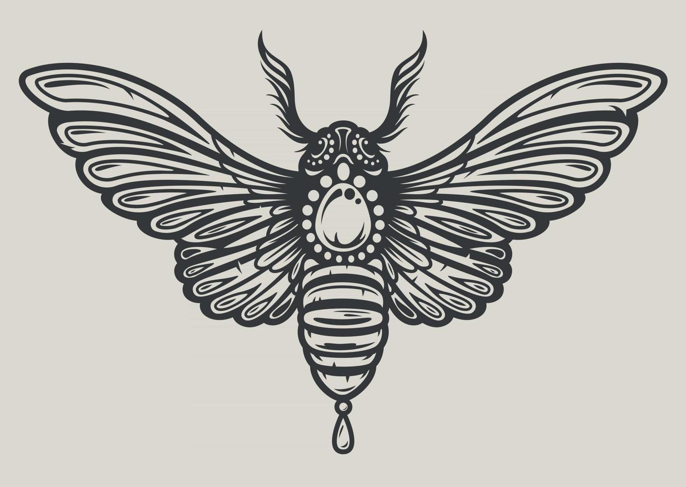 Vector illustration of a moth in decorative style