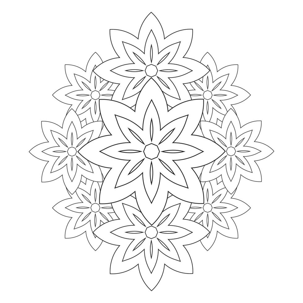 coloring book page. flower petals illustration vector