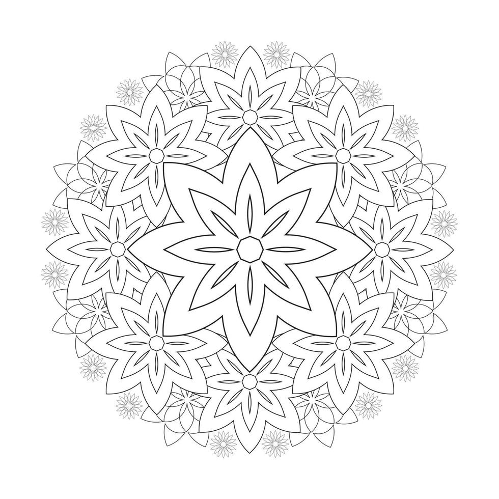 página de libro para colorear. ilustración de pétalos de flores vector