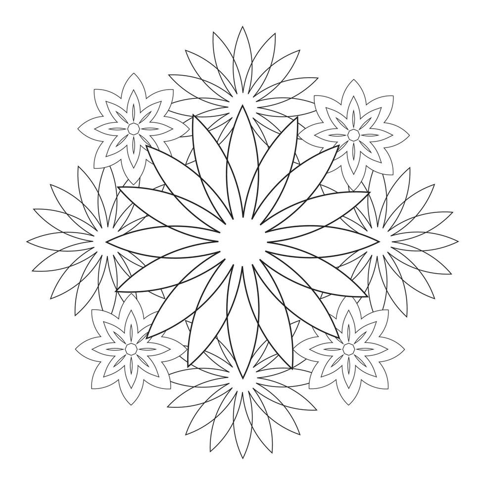 coloring book page. flower petals illustration 3034225 Vector Art at