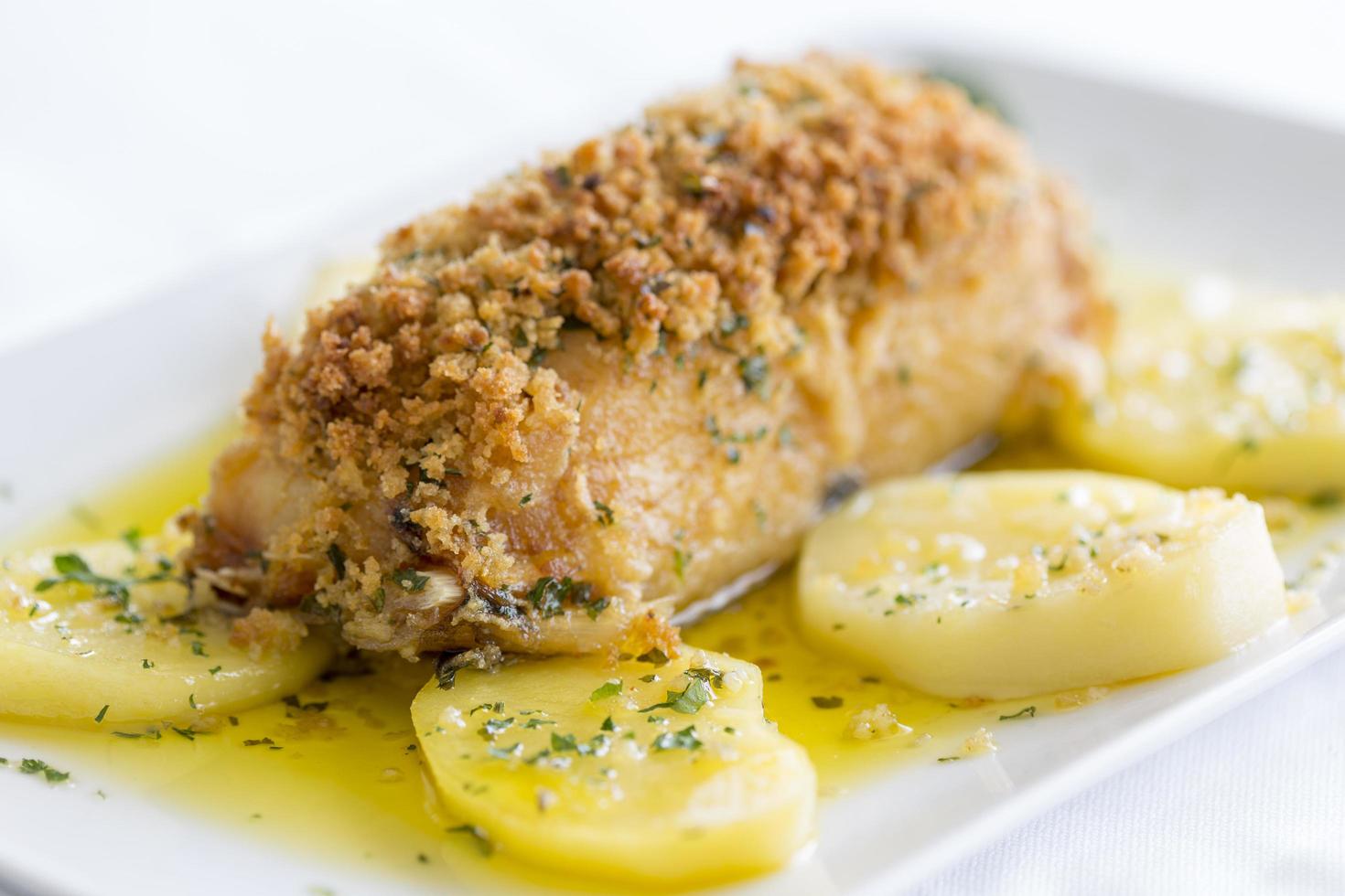 Baked cod dish, Portugal photo