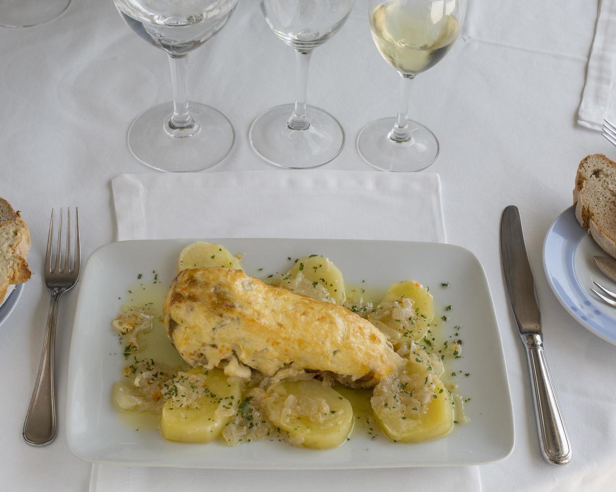 Baked cod dish, Portugal photo