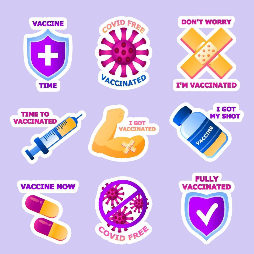 After Vaccine Sticker vector