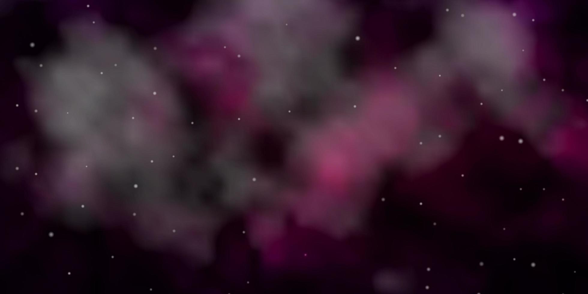 Dark Purple vector texture with beautiful stars.