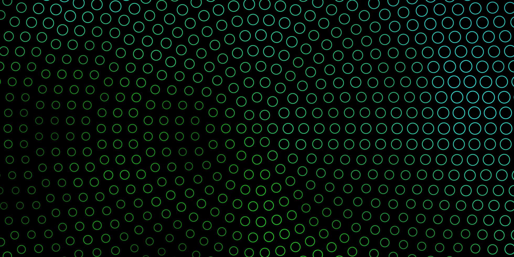 Dark Green vector pattern with circles.