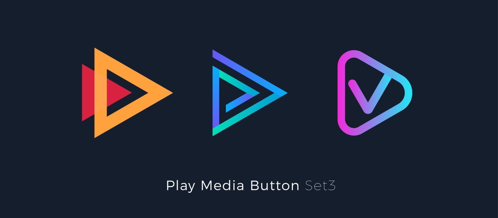 Play button foe media app vector