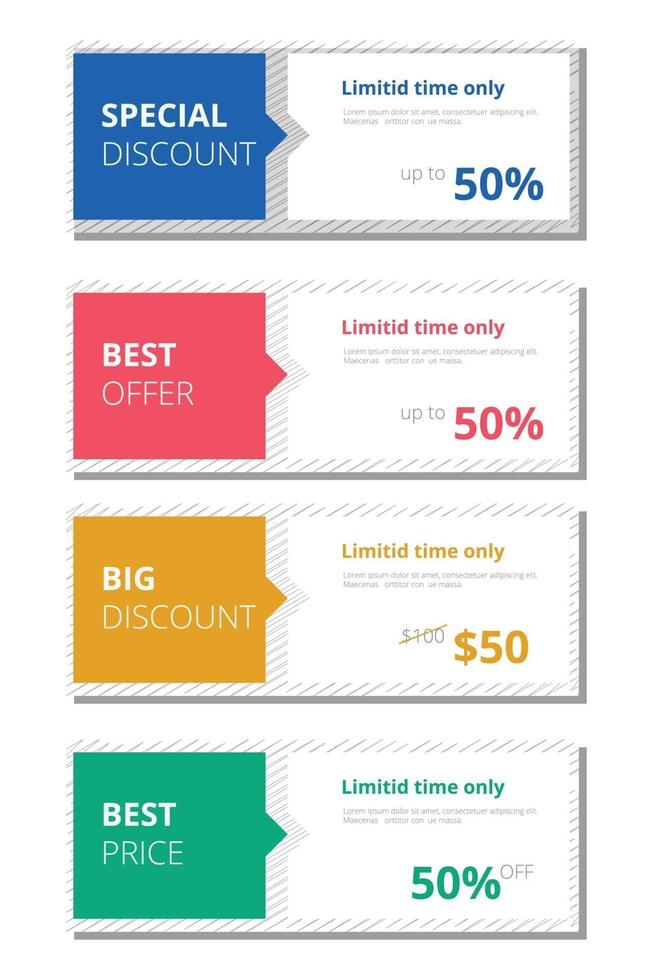 set of horizontal sale banner for advertising vector
