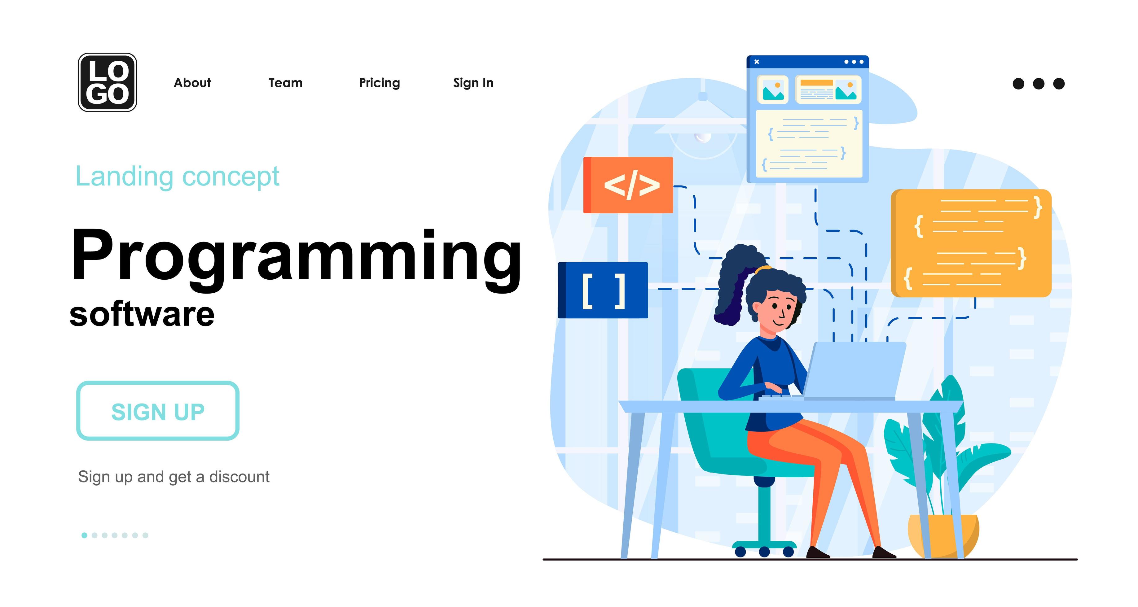 Programming software web concept 3034579 Vector Art at Vecteezy