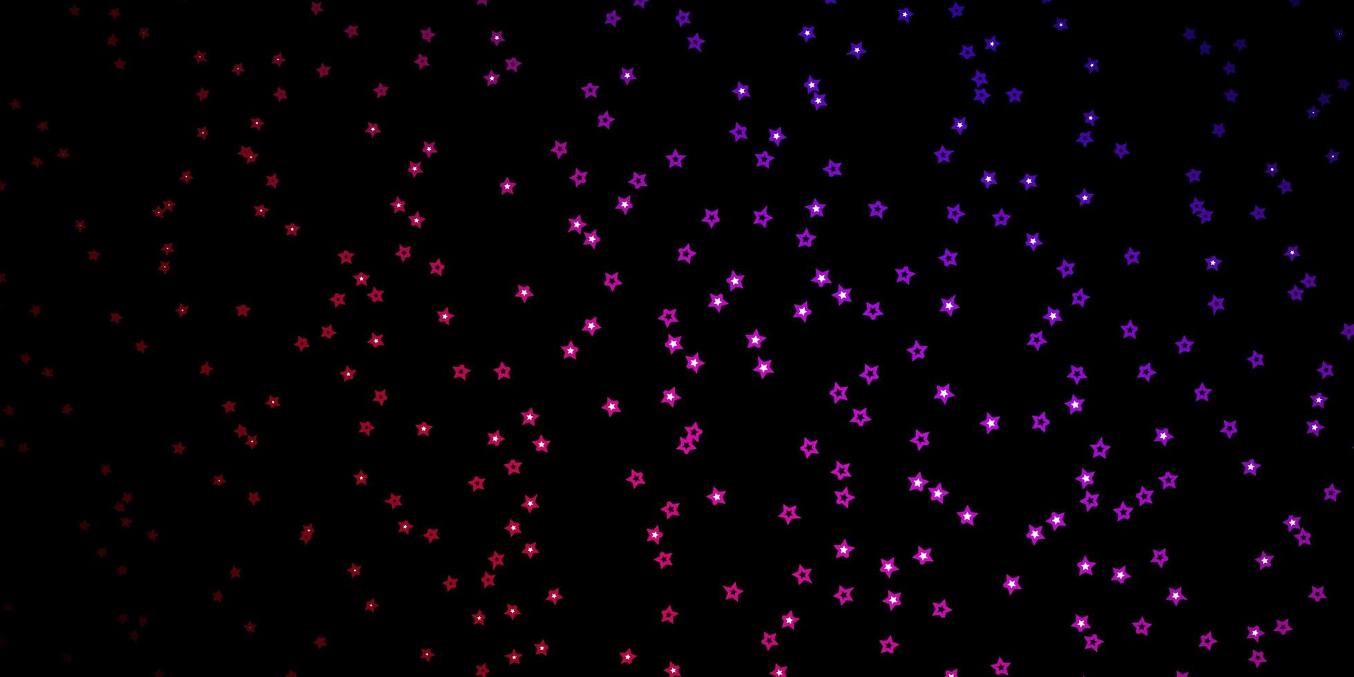 Dark Blue, Red vector background with small and big stars.