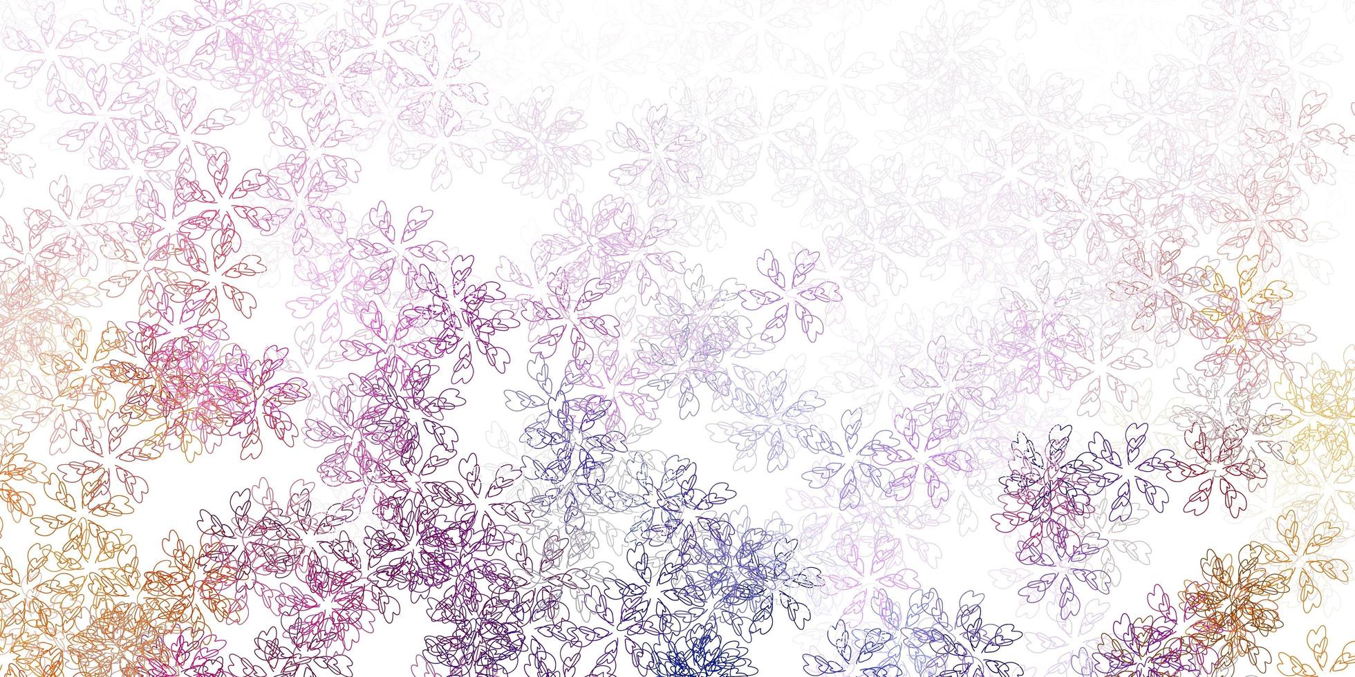 Light pink, yellow vector abstract texture with leaves.