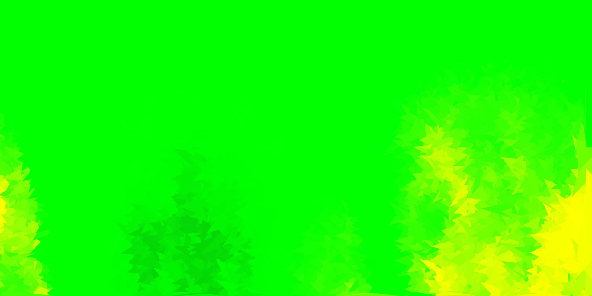 Light green, yellow vector triangle mosaic pattern.