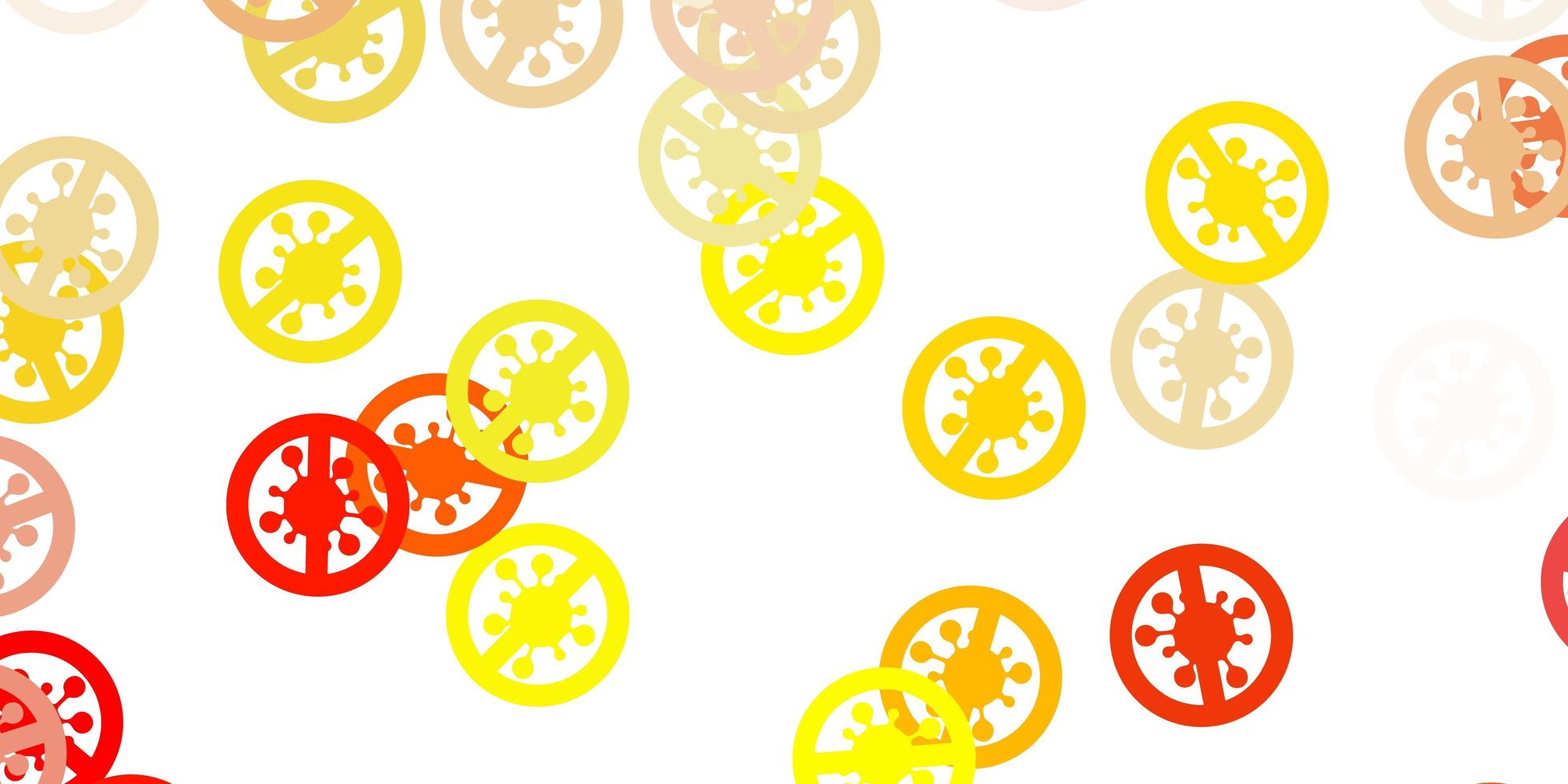 Light orange vector pattern with coronavirus elements.