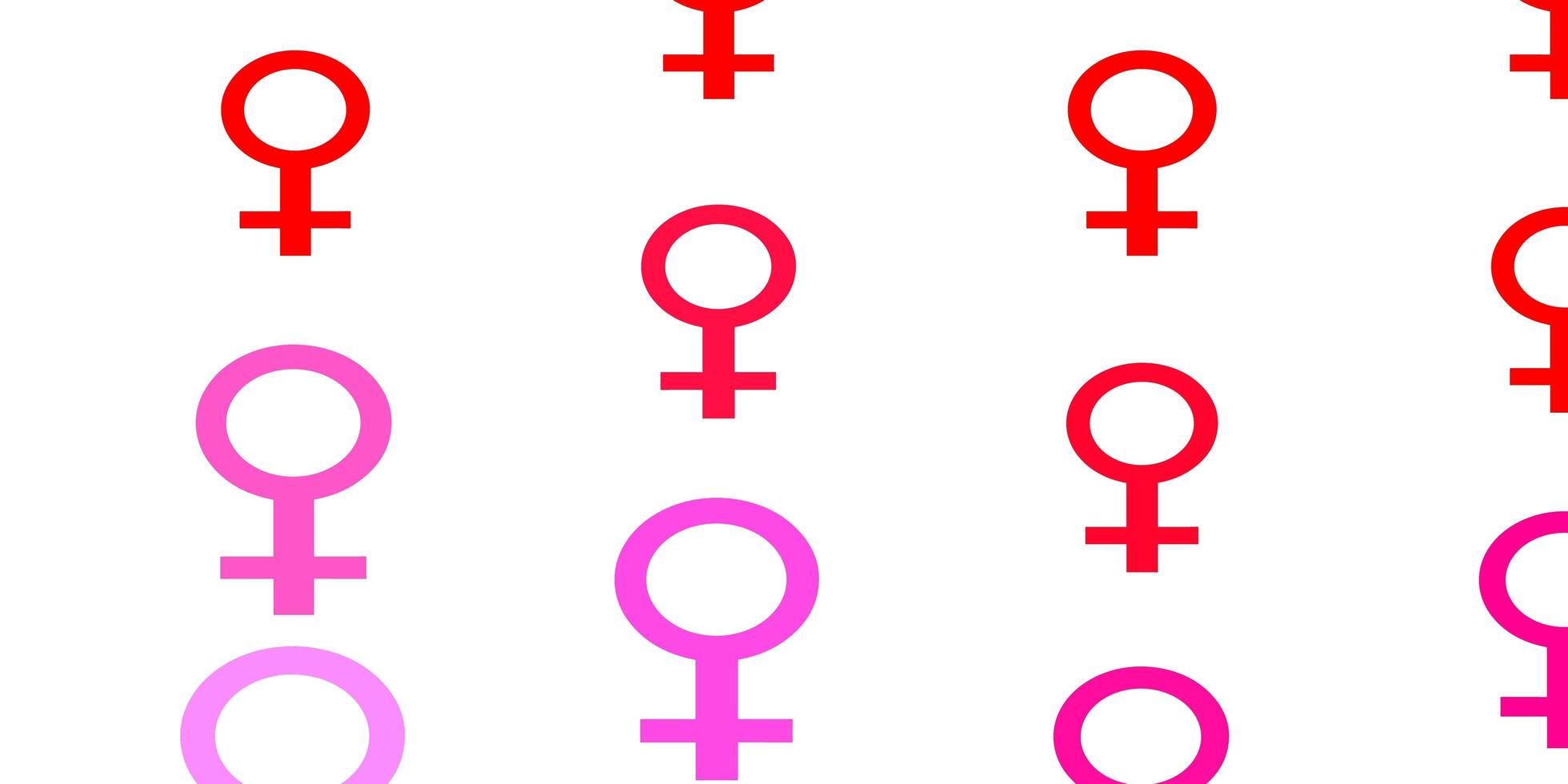 Light Pink, Yellow vector backdrop with woman's power symbols.