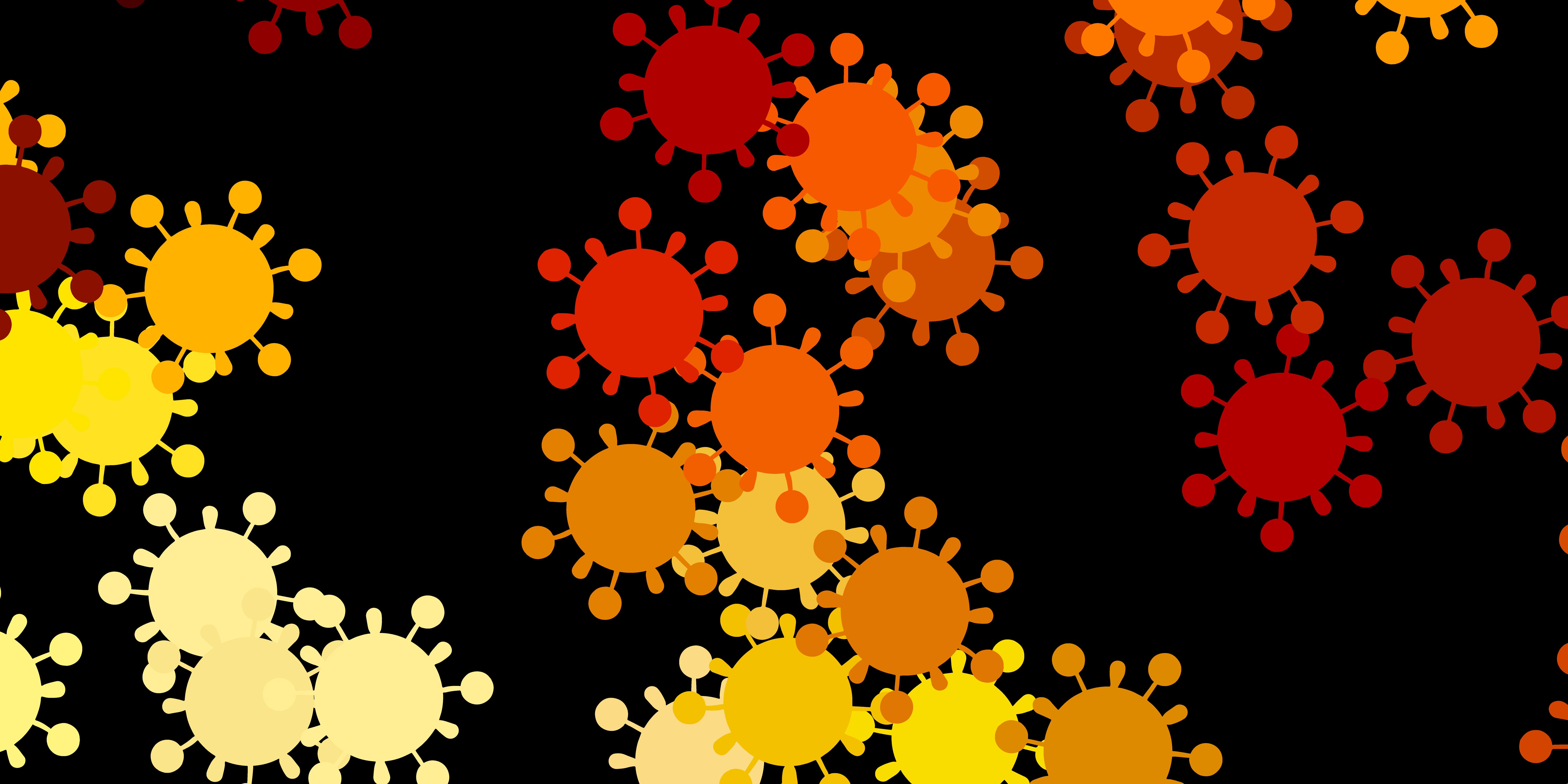 Dark orange vector backdrop with virus symbols. 3035035 Vector Art at