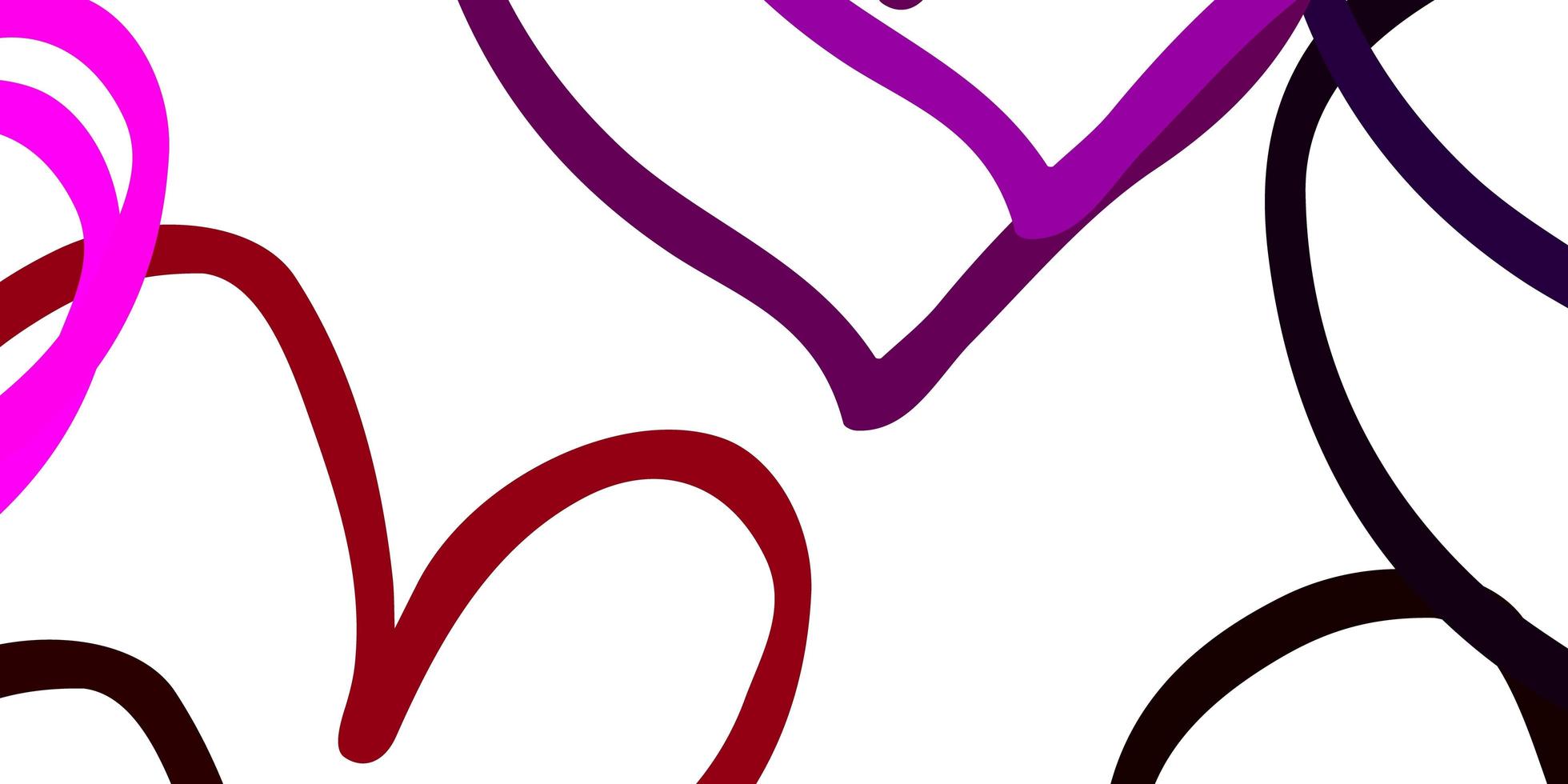 Light Pink vector template with doodle hearts.