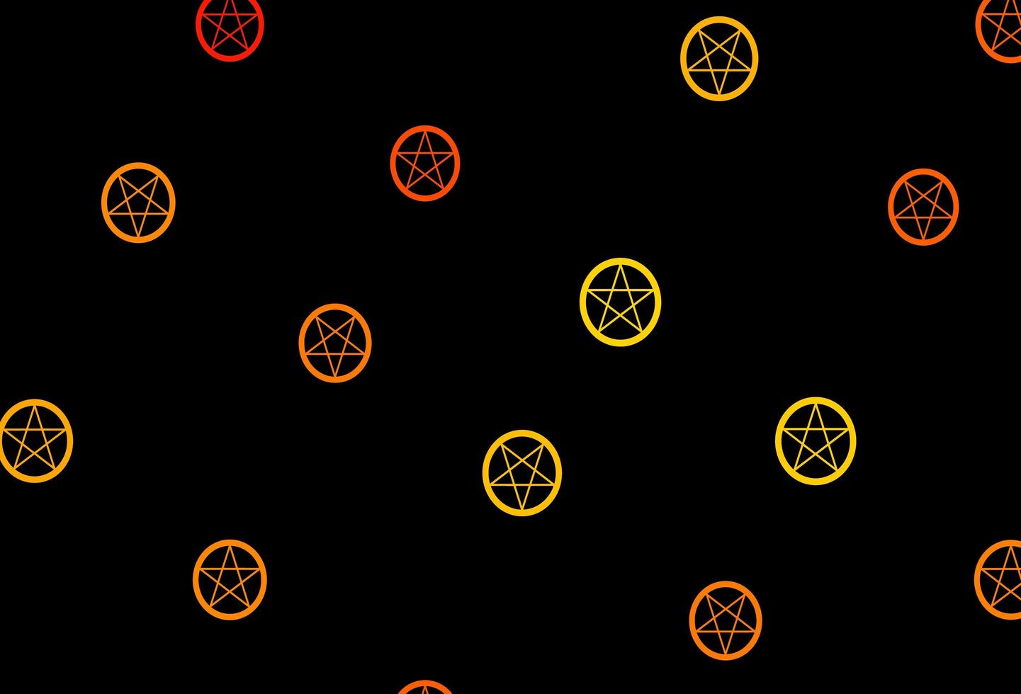 Dark Orange vector pattern with magic elements.