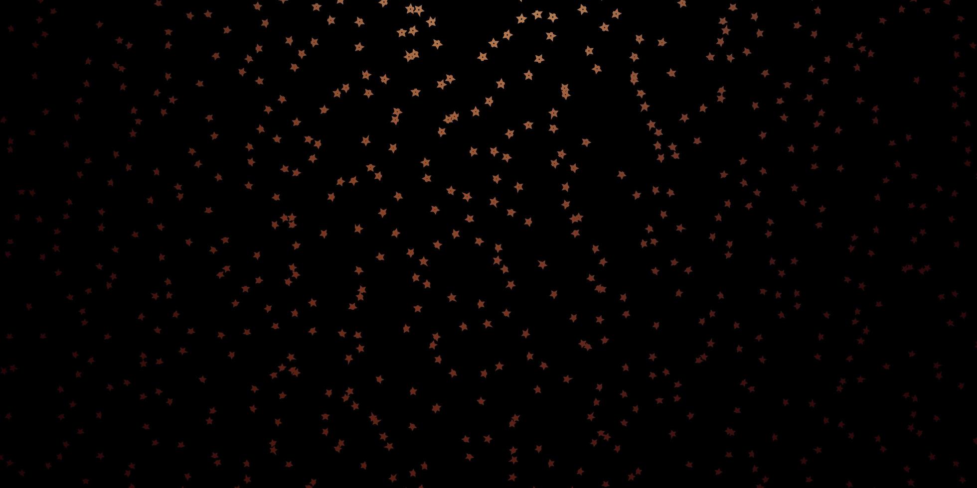 Dark Red, Yellow vector background with small and big stars.