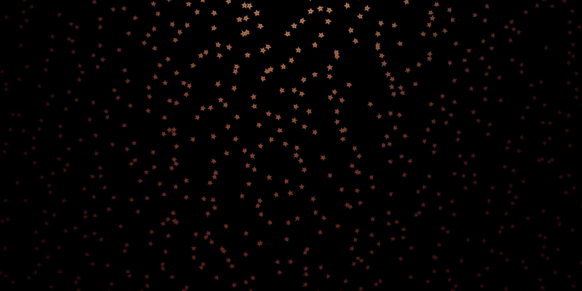 Fondo de vector rojo oscuro, amarillo con estrellas pequeñas y grandes.