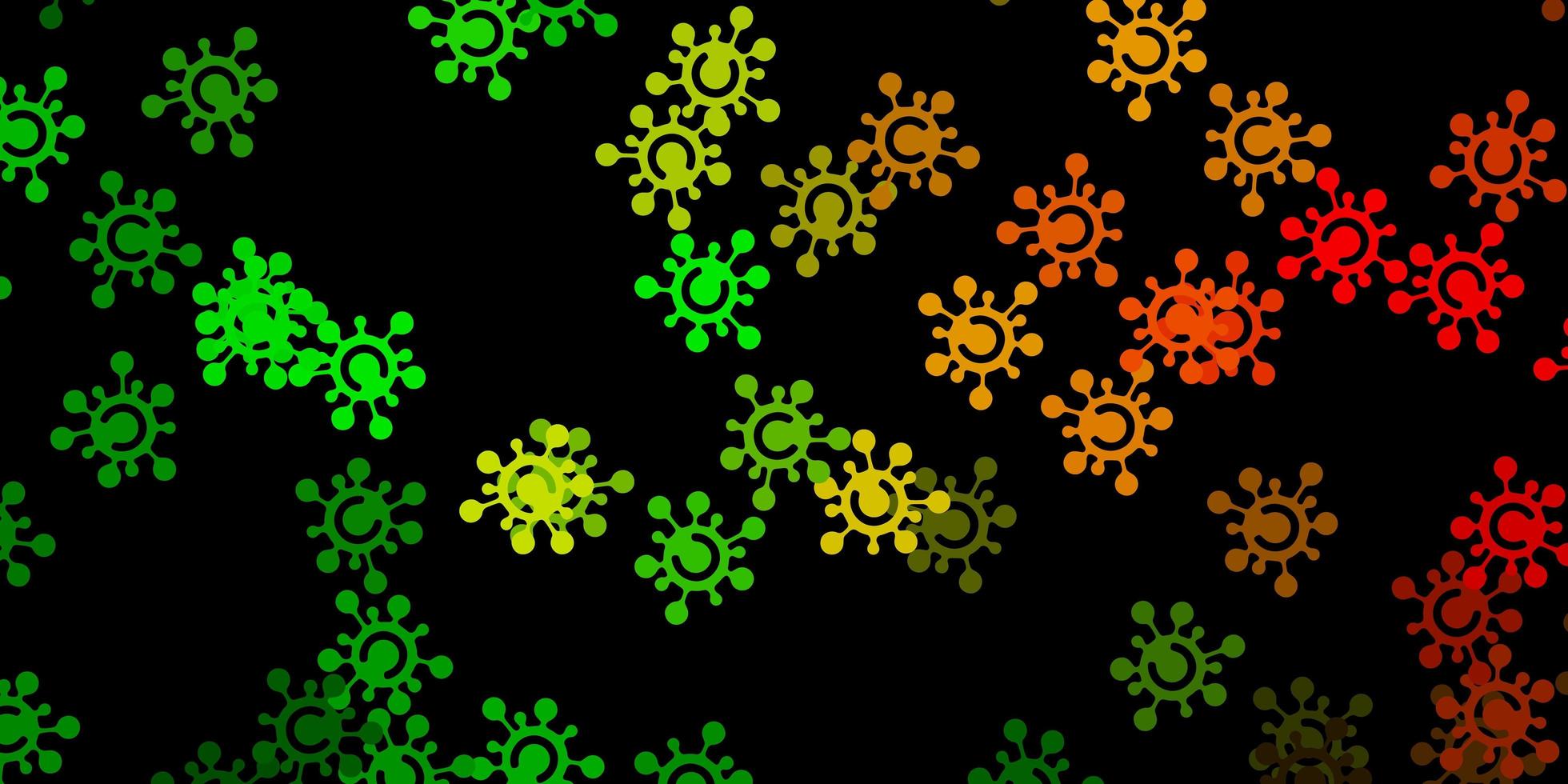 Dark green, yellow vector template with flu signs.