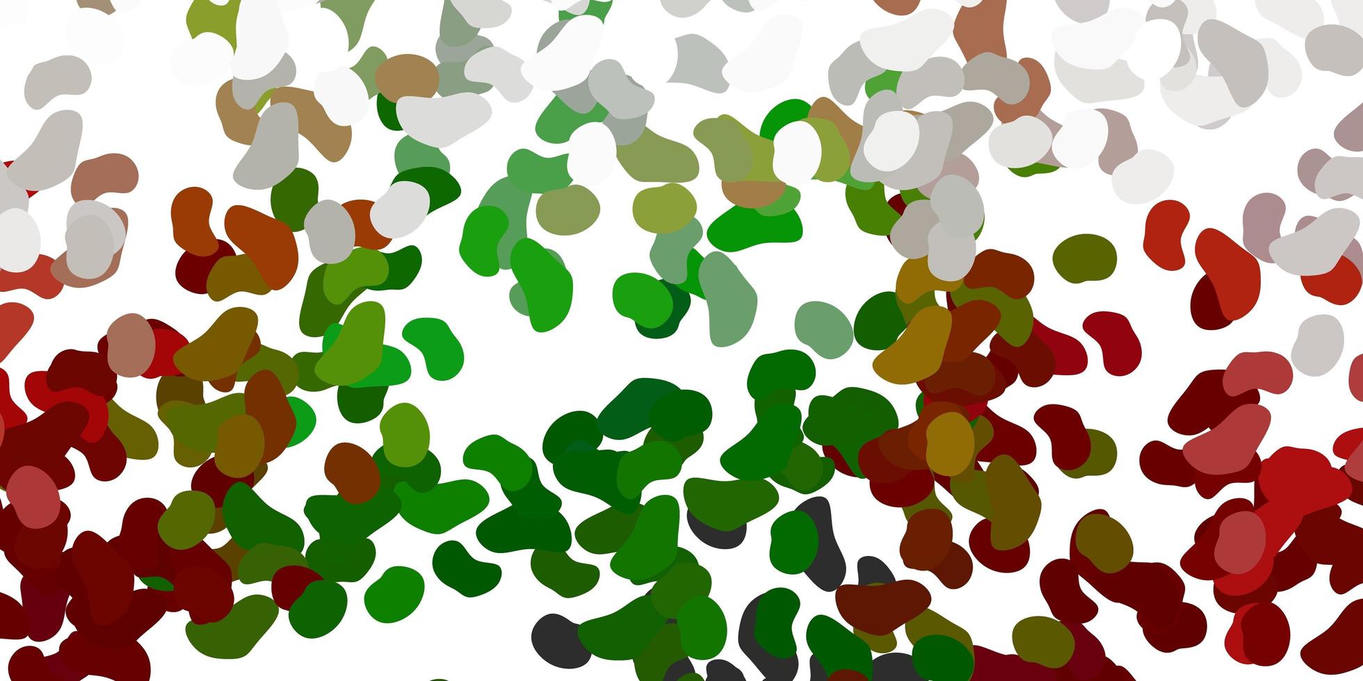 Light green, red vector backdrop with chaotic shapes.
