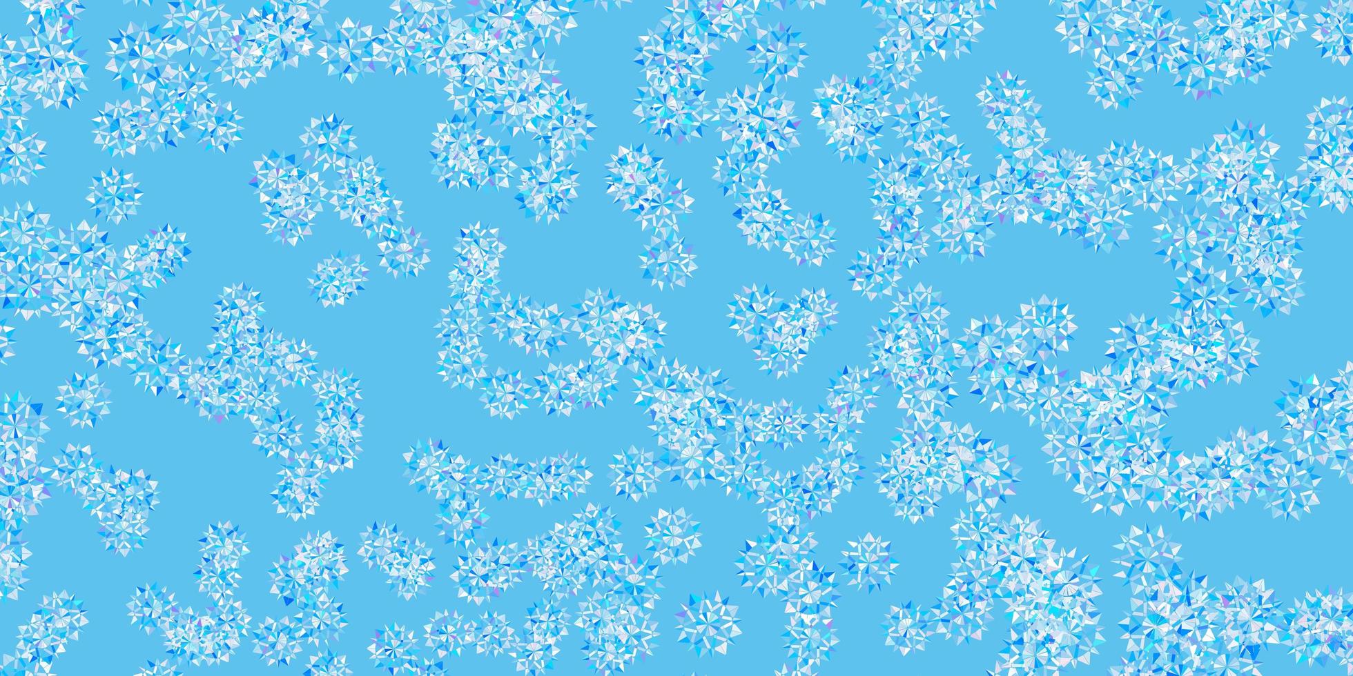 Light blue, yellow vector beautiful snowflakes backdrop with flowers.