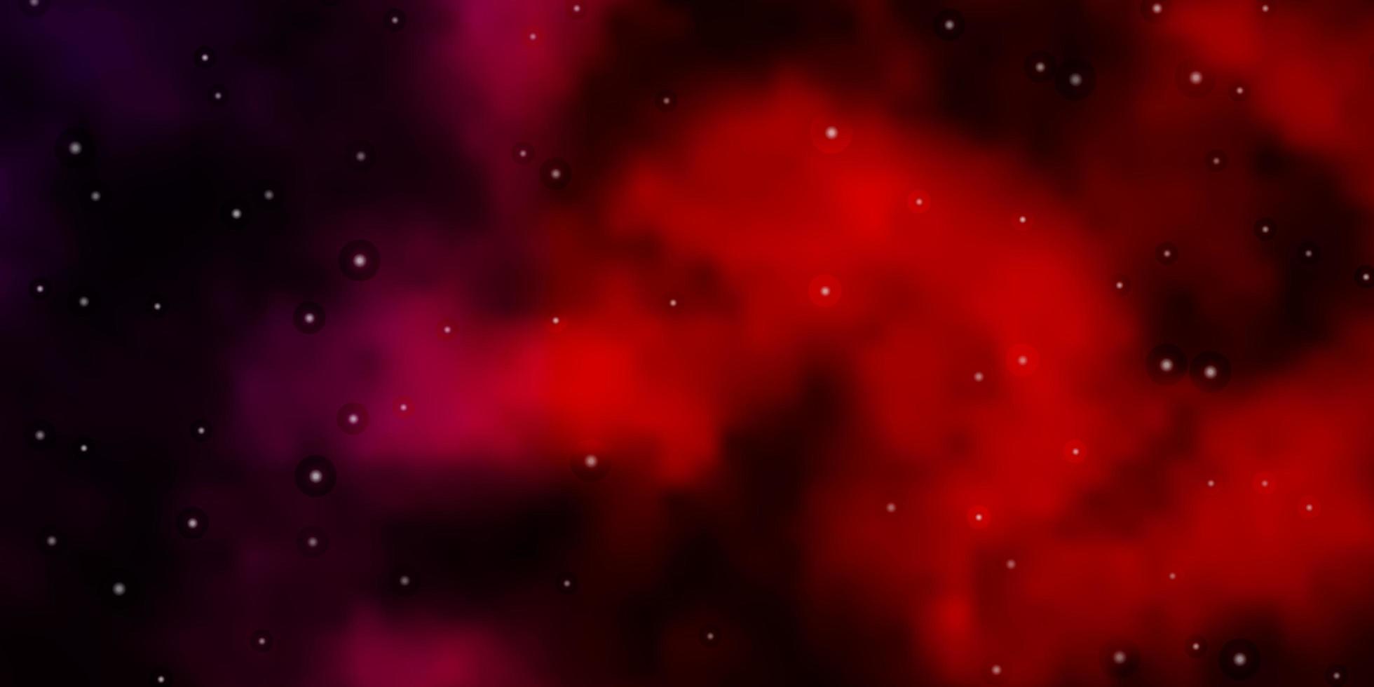 Fondo de vector rojo oscuro con estrellas de colores.