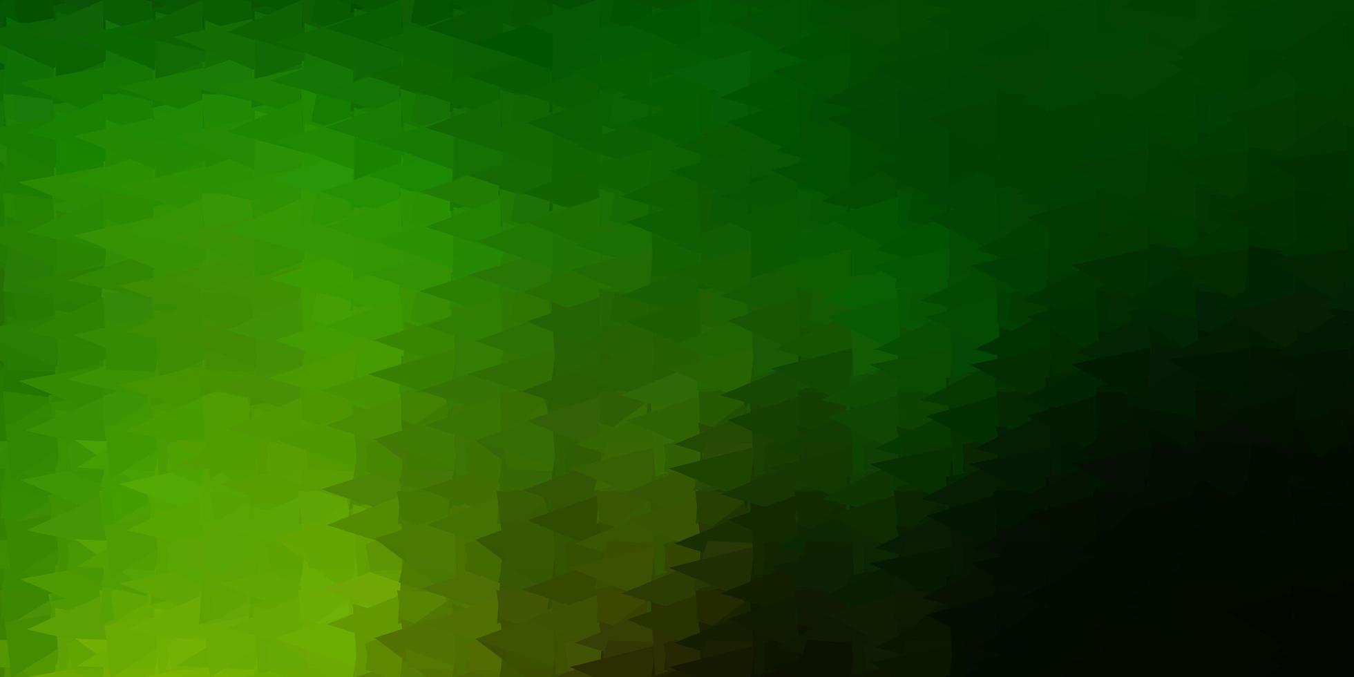 Dark green, yellow vector abstract triangle backdrop.