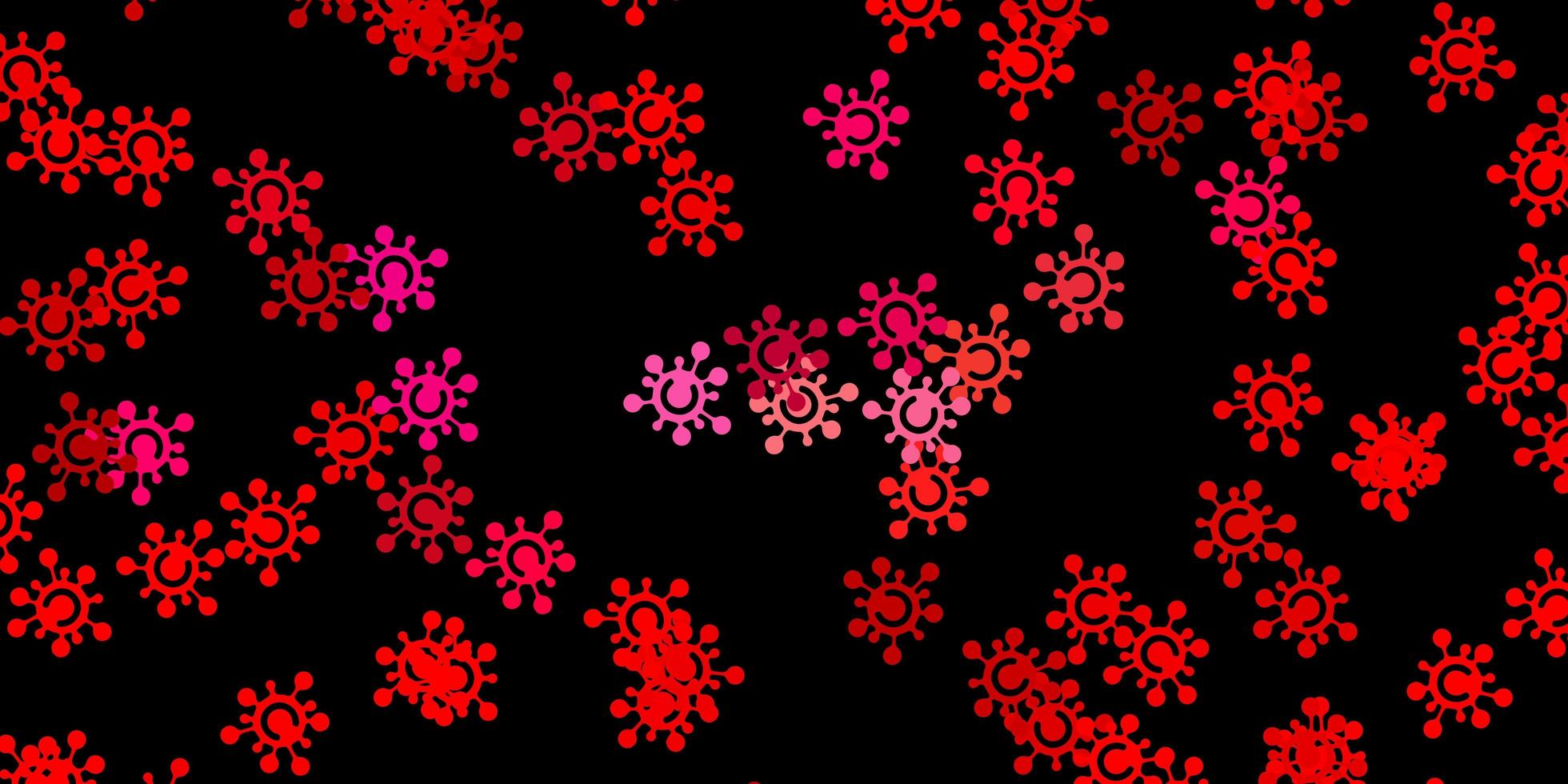 Dark red vector backdrop with virus symbols.