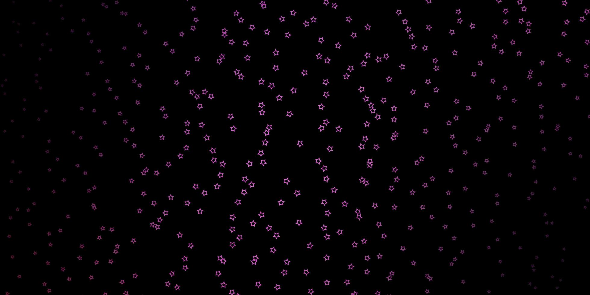 plantilla de vector de color púrpura oscuro, rosa con estrellas de neón.