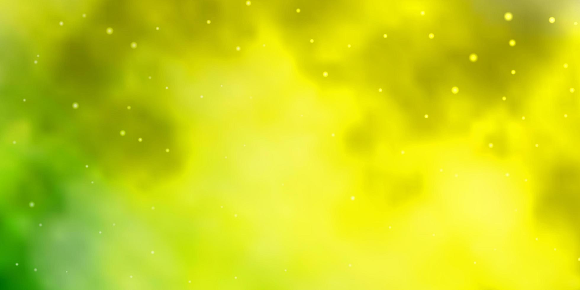 Light Green, Yellow vector pattern with abstract stars.